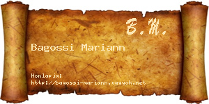 Bagossi Mariann névjegykártya